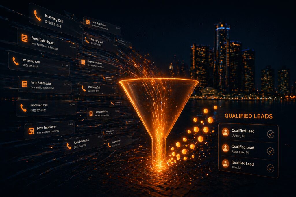 Detroit SEO services generating consistent lead flow of qualified calls and form submissions