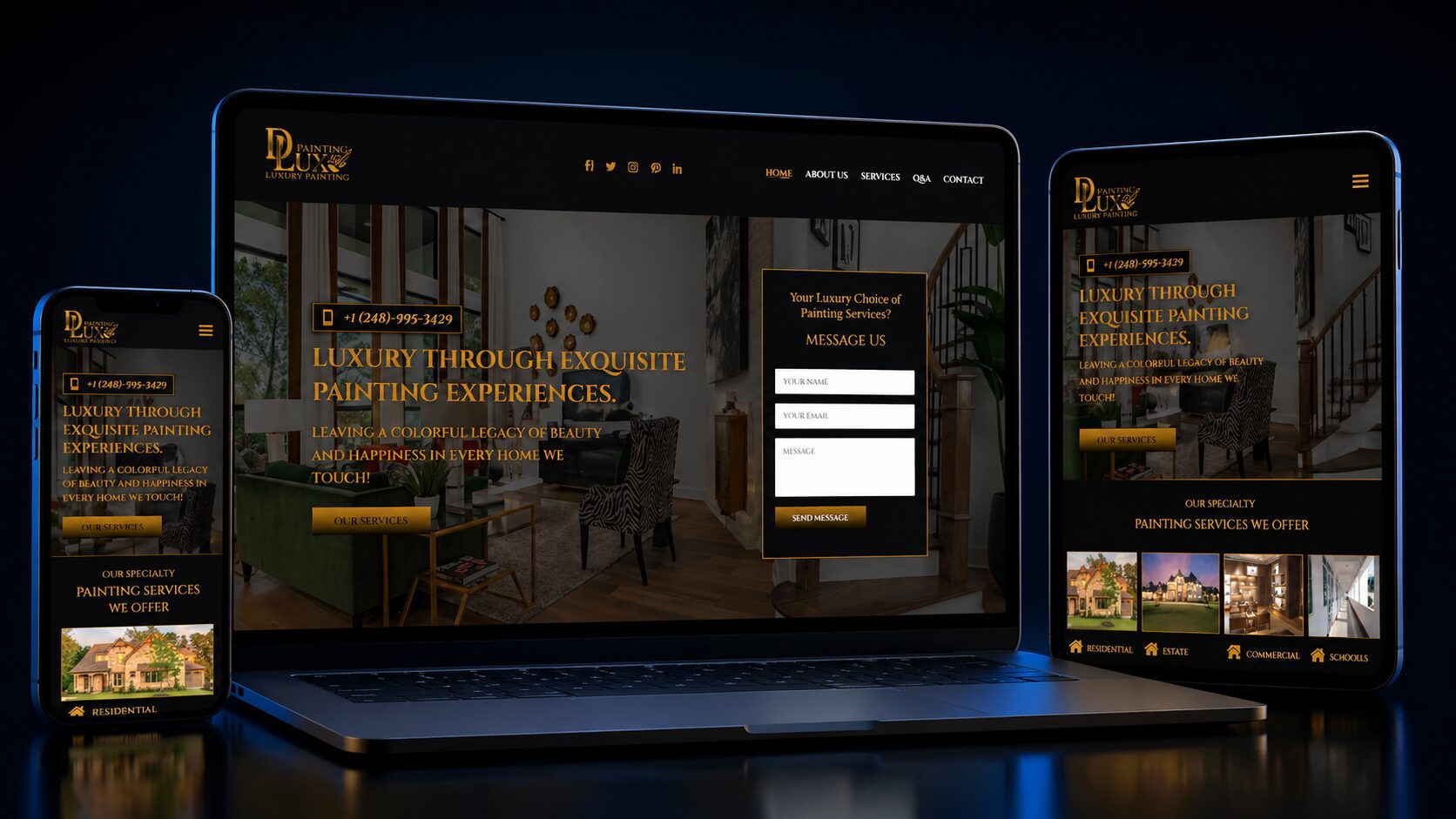 Detroit service business owner checking new leads on his phone after Agile Solutions built his website