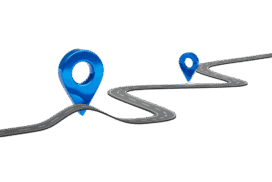 Road with location pins representing digital marketing for service businesses Michigan — Agile Solutions