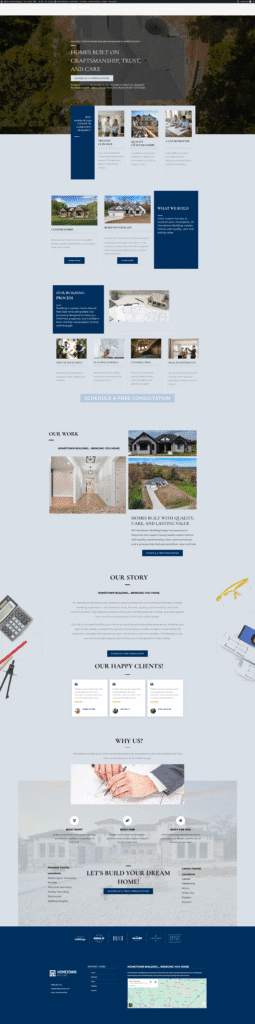Mi Hometown Building LLC custom home builder website design by Agile Solutions Michigan