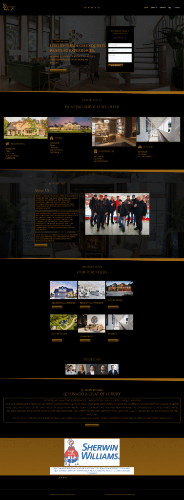 DLux Painting professional painting contractor website design by Agile Solutions Michigan