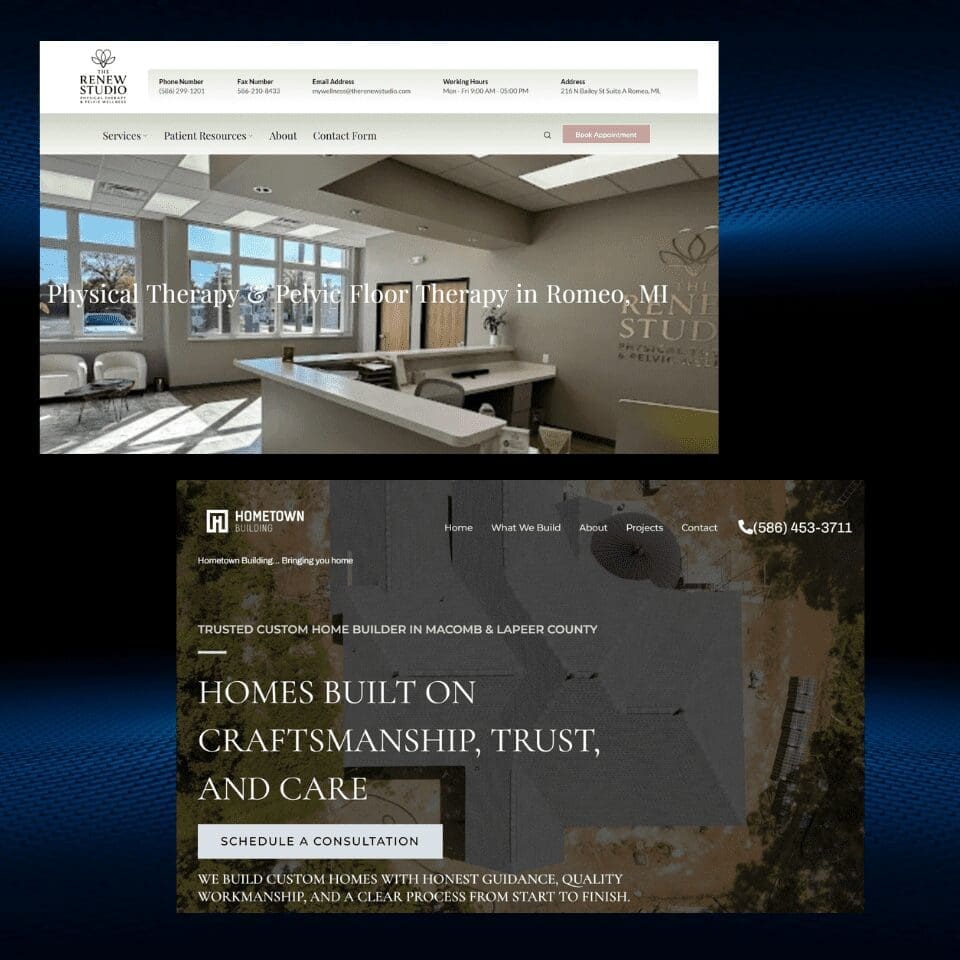 The Renew Studio physical therapy and pelvic wellness website design by Agile Solutions Michigan