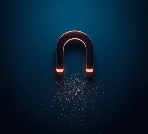 Glowing magnet pulling in leads representing Google ads for contractors Michigan — Agile Solutions